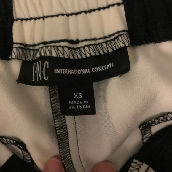 INC Black and White Striped Pants - Picture 3 of 3